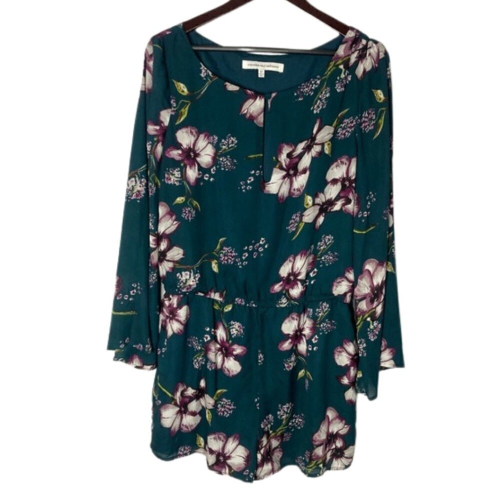 Cupcakes and Cashmere Size 12 Romper Floral Long Sleeve Jumpsuit